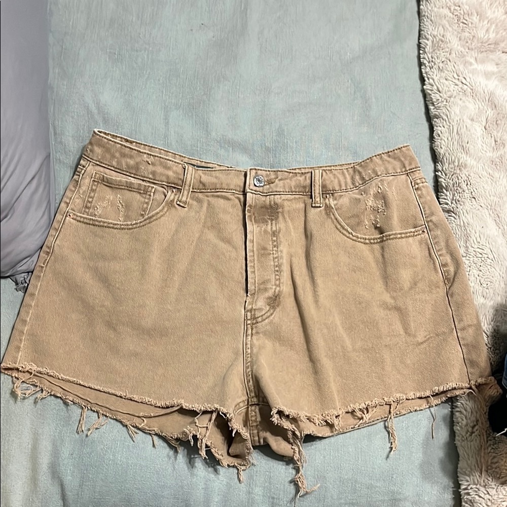 Wild Fable Tan Distressed Jean Shorts